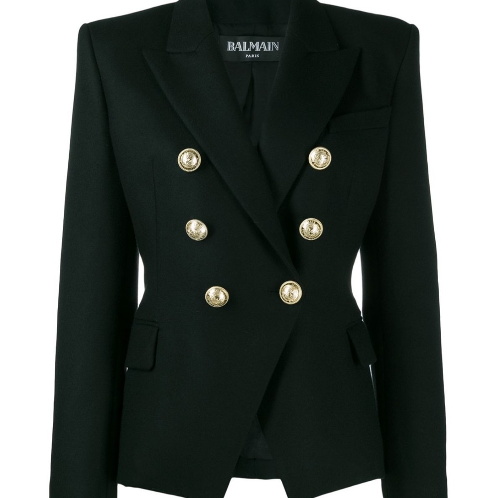 NWT Balmain double-breasted structured shoulder blazer